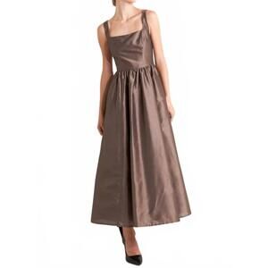 NEW FREEMARKET lindsey sleeveless a-line dress in brown